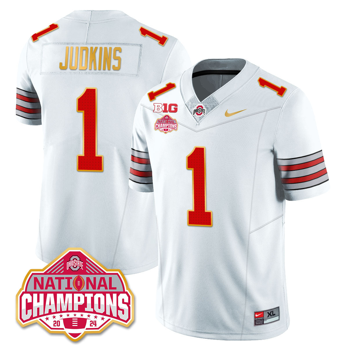 OSU 'Heritage Stripe' 2025 CFP Patch - National Champions Jersey N19 - All Stitched