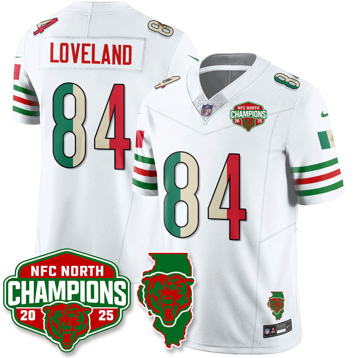 CHI Mexico NFC North Division Champions Vapor Limited Jersey - All Stitched