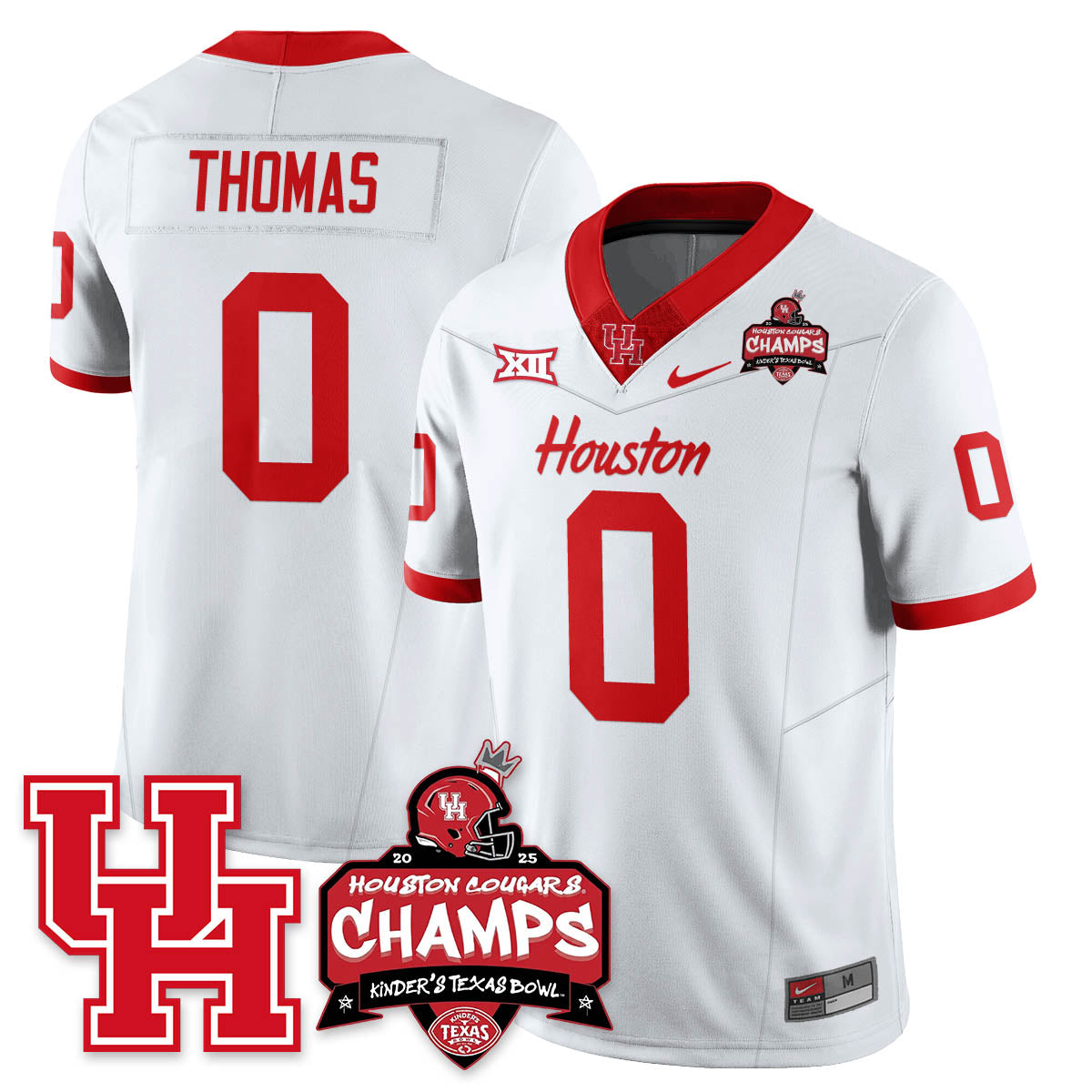Houston Cougar Football 2025 Kinder's Texas Bowl Champions Jersey - All Stitched