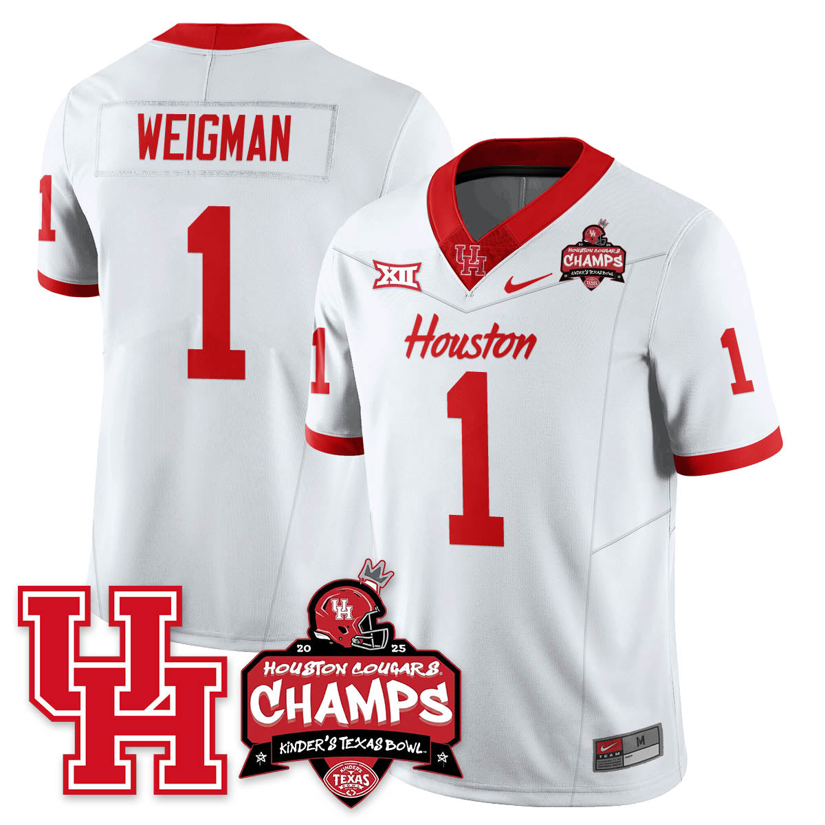 Houston Cougar Football 2025 Kinder's Texas Bowl Champions Jersey - All Stitched