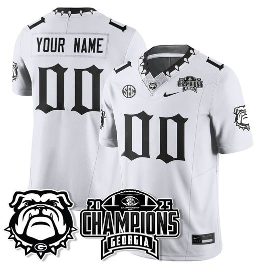Georgia Bulldogs Gothic Vapor Limited Custom Jersey - SEC Football Champions - All Stitched
