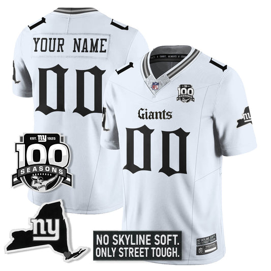 Custom NYG 100th Seasons 'Gothic Gotham Edition' Vapor Limited Jersey - Stitched