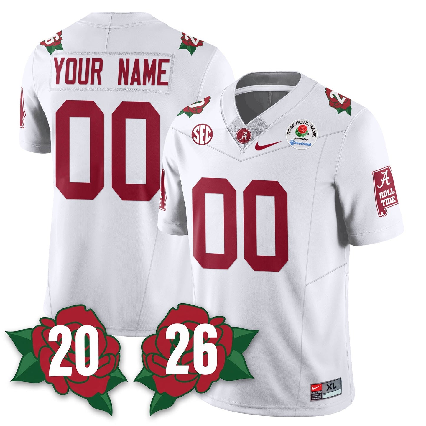 BAMA Rose Bowl Vapor Limited Football Jersey - All Stitched
