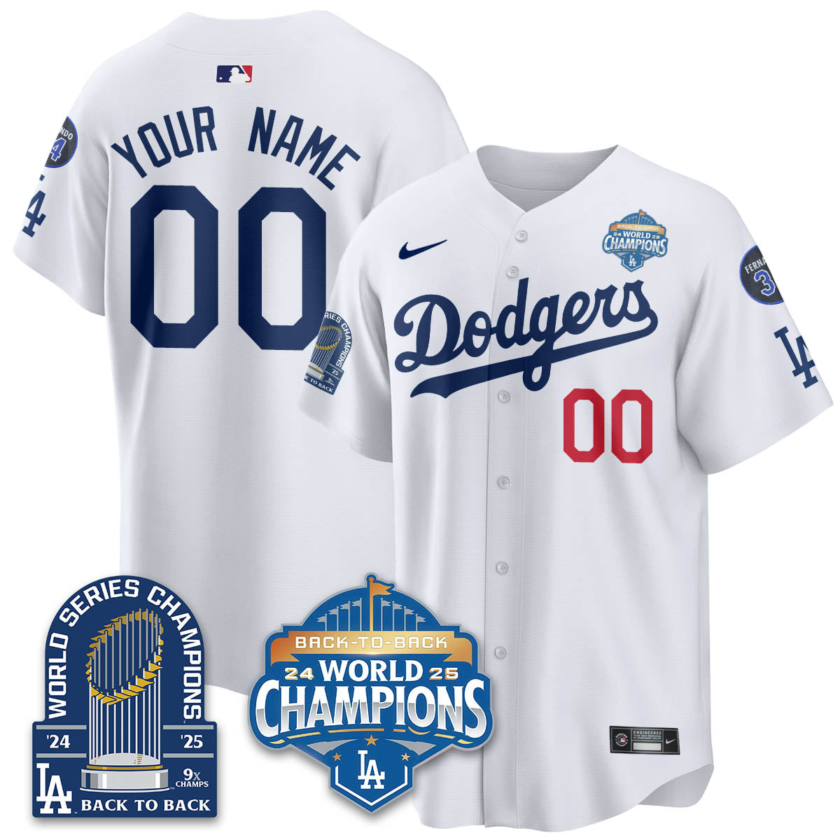 LAD 2025 World Series Champions Jersey - 9x Champs - All Stitched N2