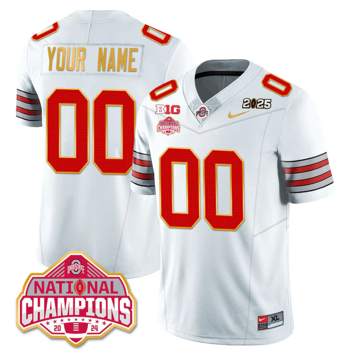 Custom Name/Gender OSU 'Heritage Stripe' 2025 CFP Patch - National Champions Jersey N19 - All Stitched