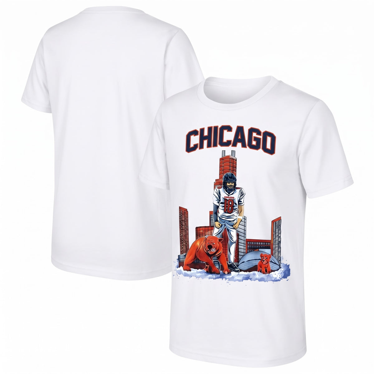 Chicago Bears Caleb Williams One Side Printed T-Shirt V2