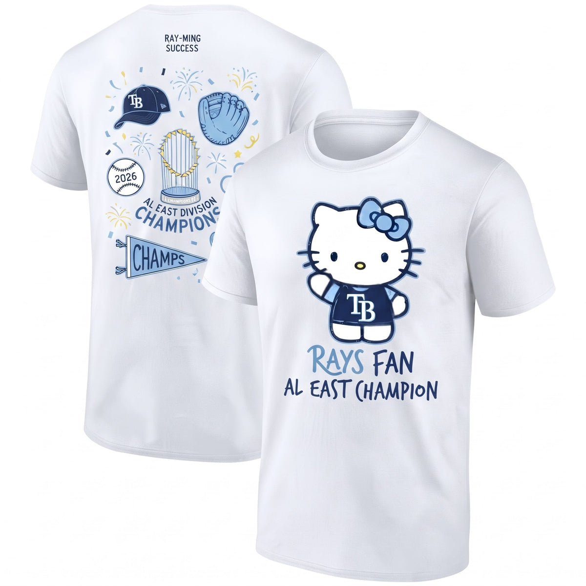 TB x Meow KT AL East Division Champions Two Sides T-Shirt - Printed V2