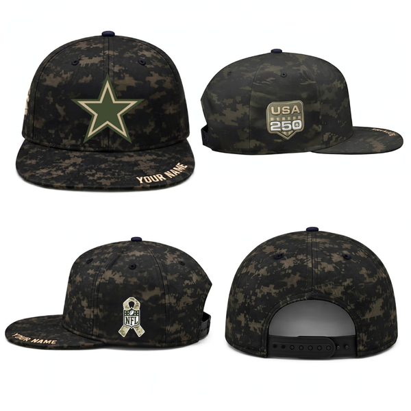 DAL Salute To Service Personalized Snapback Cap - Printed