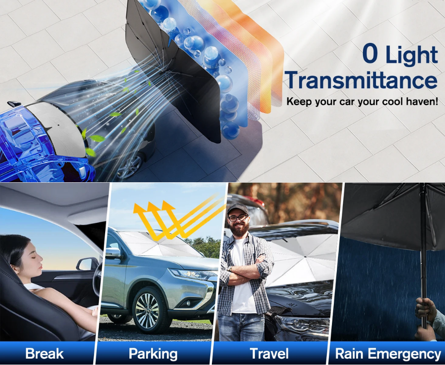 Car Sunshade Umbrella with 360°Rotation