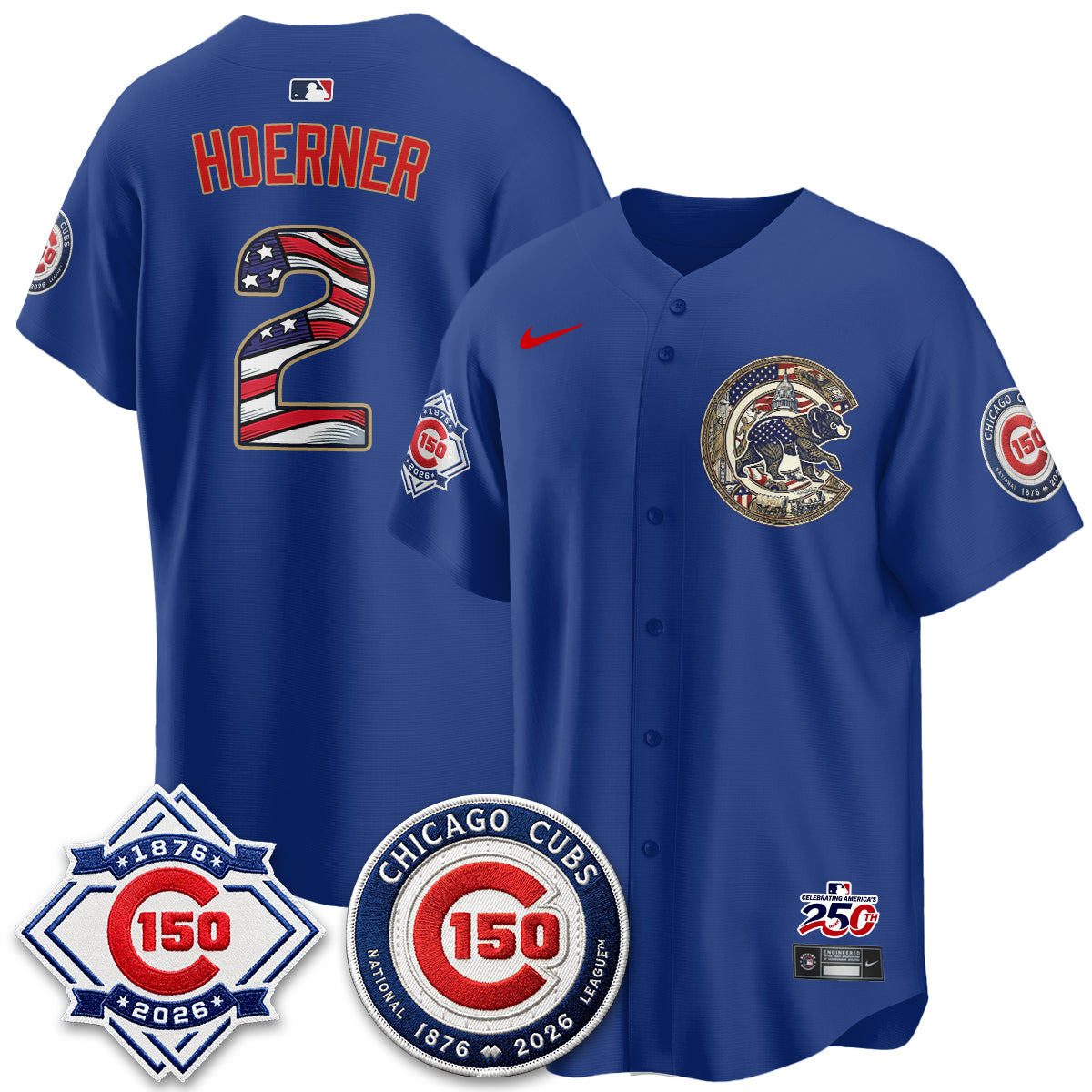 Chicago Cubs 2026 Independence Day USA Vapor Limited Jersey - Stitched