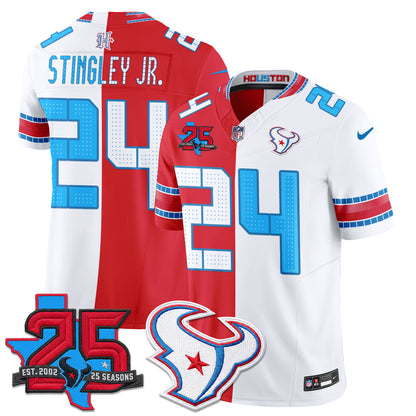 Houston Texans 2026 Rivalries Split Vapor Jersey - Stitched