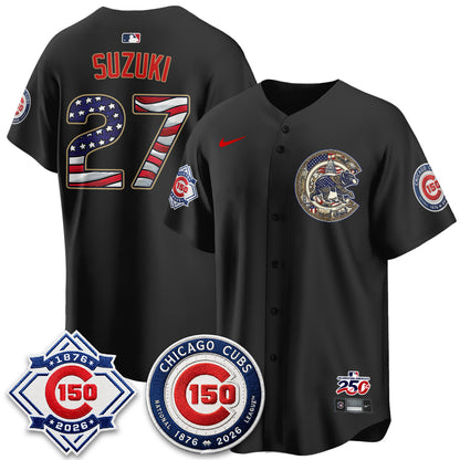 Chicago Cubs 2026 Independence Day USA Vapor Limited Jersey - Stitched
