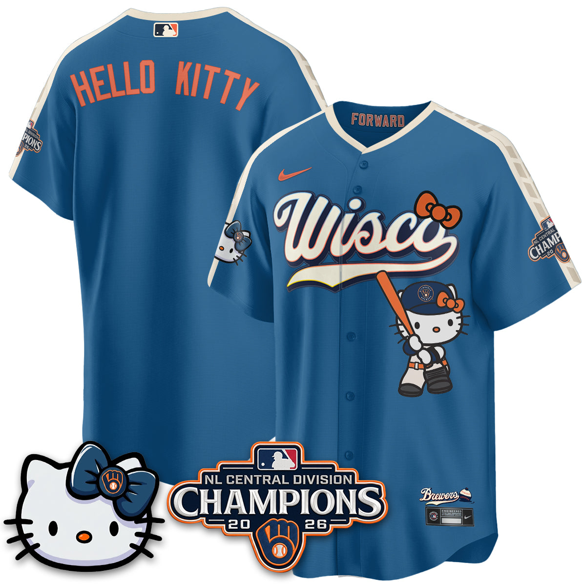 MIL NL Central Champs x Meow KT Vapor Pink Jersey - Stitched
