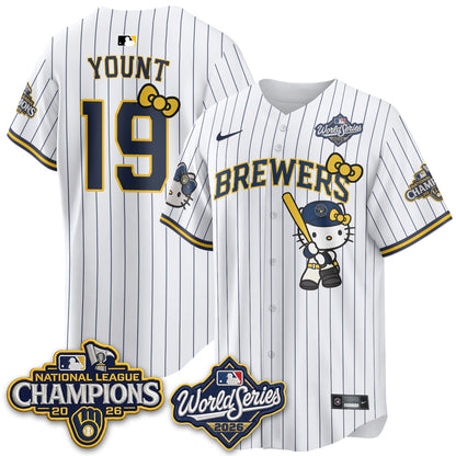 Milwaukee Brewers 2026 NL Champions x Meow KT Vapor Jersey - Stitched