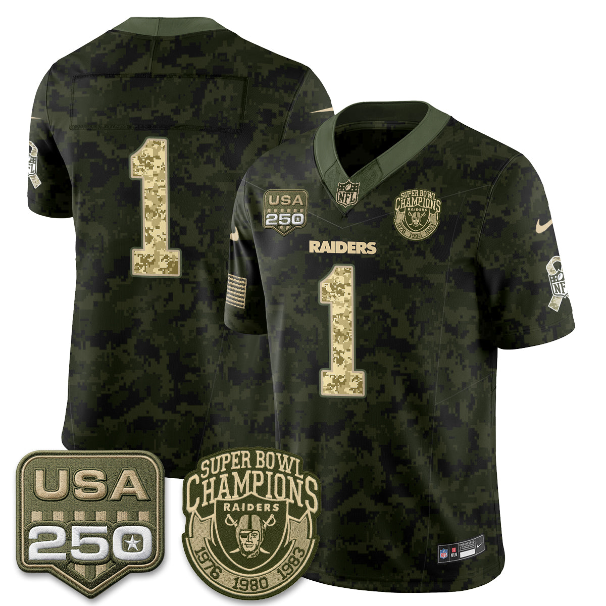 Las Vegas Raiders 2026 Salute to Service Edition Vapor Jersey - Stitched