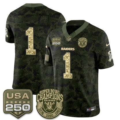 Las Vegas Raiders 2026 Salute to Service Edition Vapor Jersey - Stitched