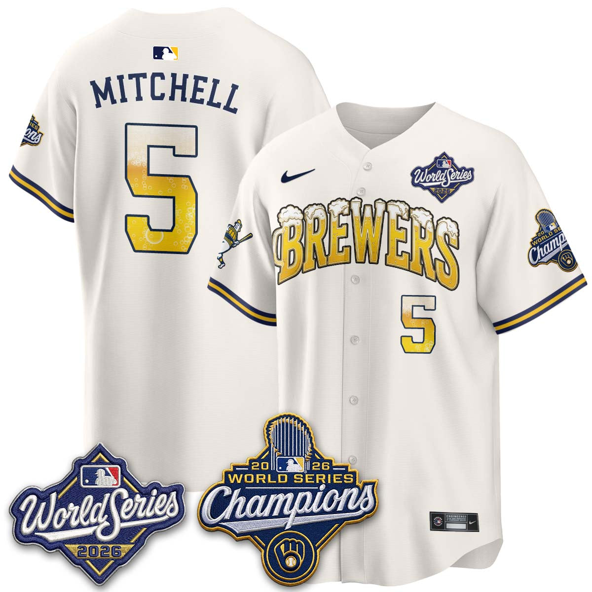 MIL "Pitcher & Pint" 2026 WS Champions Vapor Jersey - Stitched (#32 Tiktok)