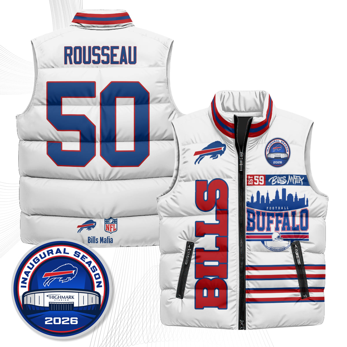 Buffalo Bills "Mafia" Edition Puffer Vest - Printed