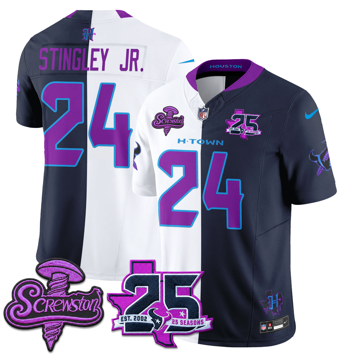 HOU DJ Screw Split Vapor Jersey - Stitched
