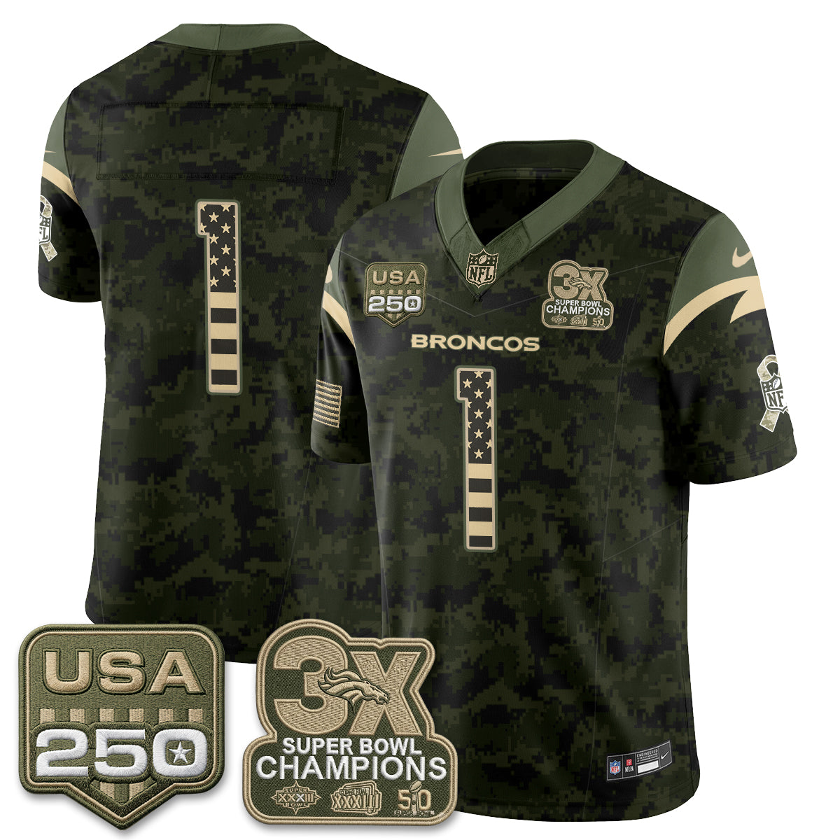 Denver Broncos 2026 Salute to Service Edition Vapor Jersey - Stitched