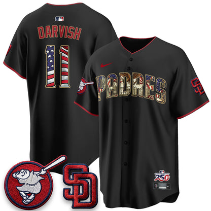 San Diego Padres 2026 Independence Day USA Vapor Limited Jersey - Stitched
