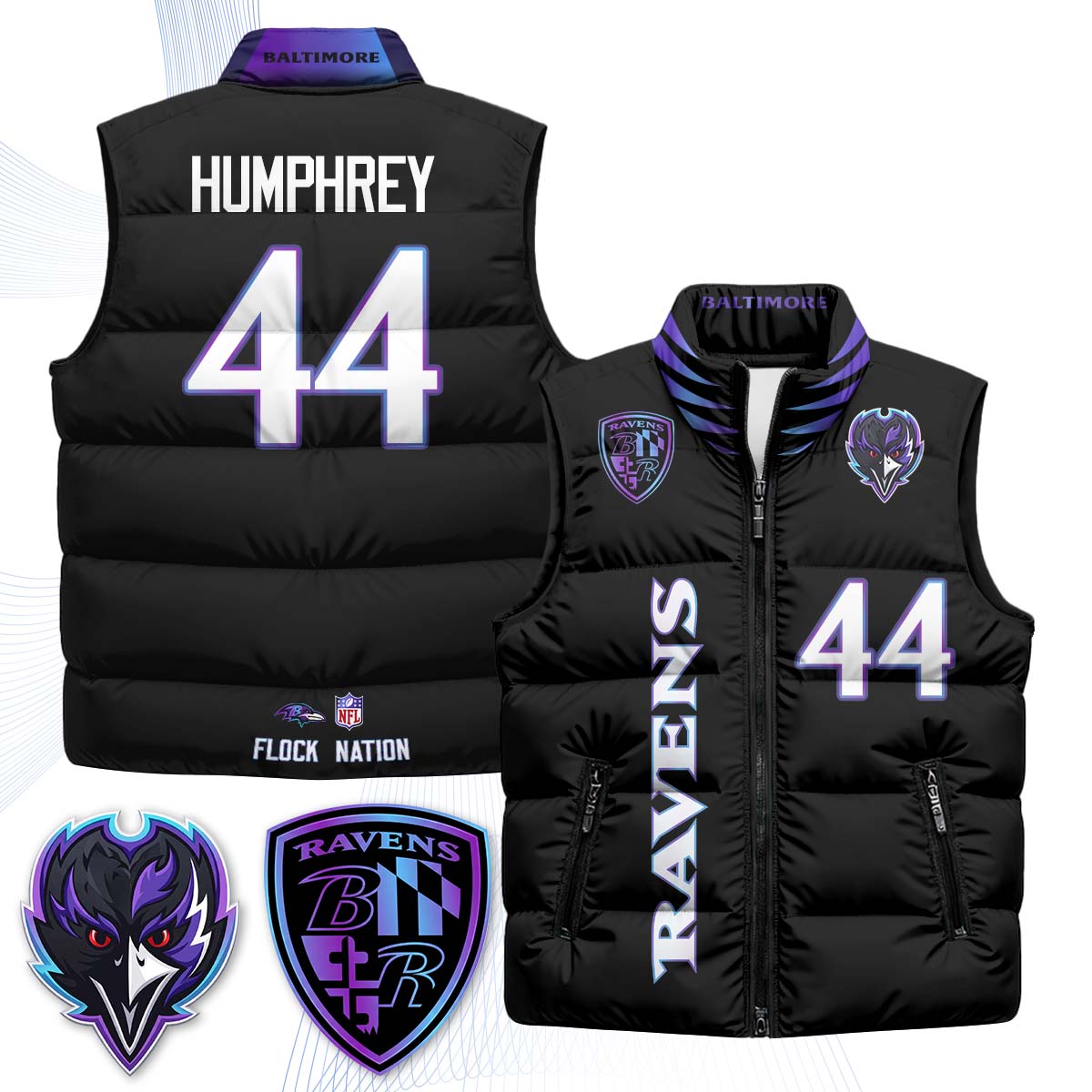 BAL "The Flock" Puffer Vest - Printed (V2)