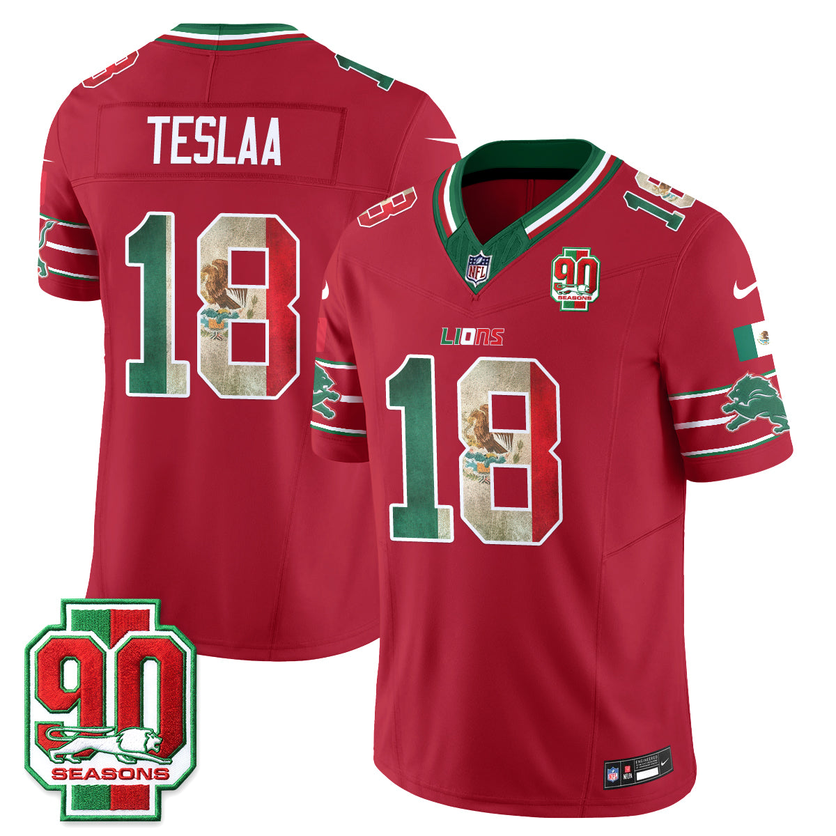 DET Mexico Edition Vapor Jersey - Stitched