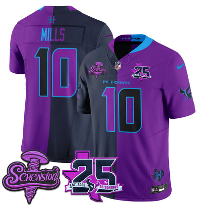 HOU DJ Screw Split Vapor Jersey - Stitched