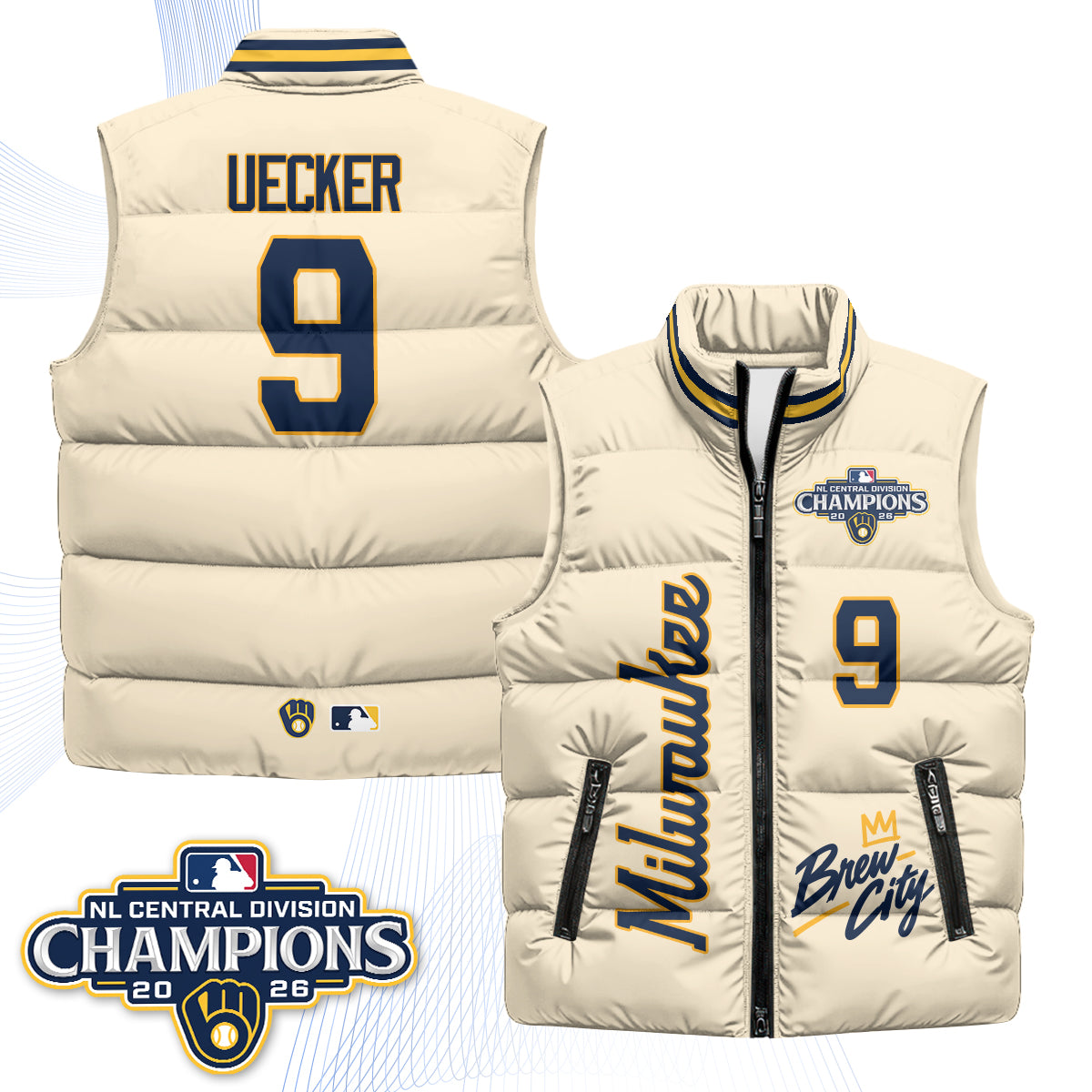 Milwaukee Brewers "Brew City" Puffer Vest V2 - Printed