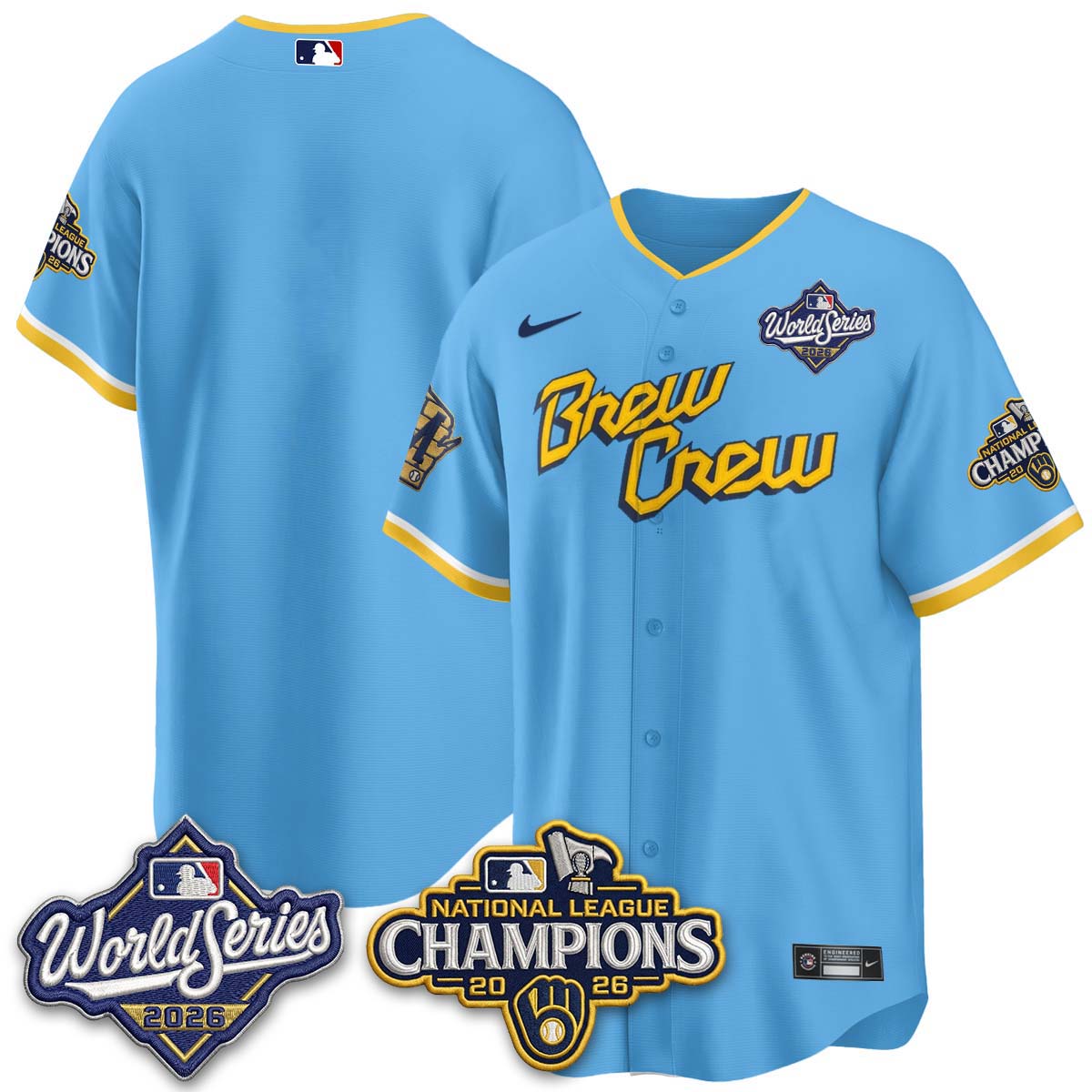 Milwaukee Brewers 2026 NL Champions Vapor Jersey - Stitched
