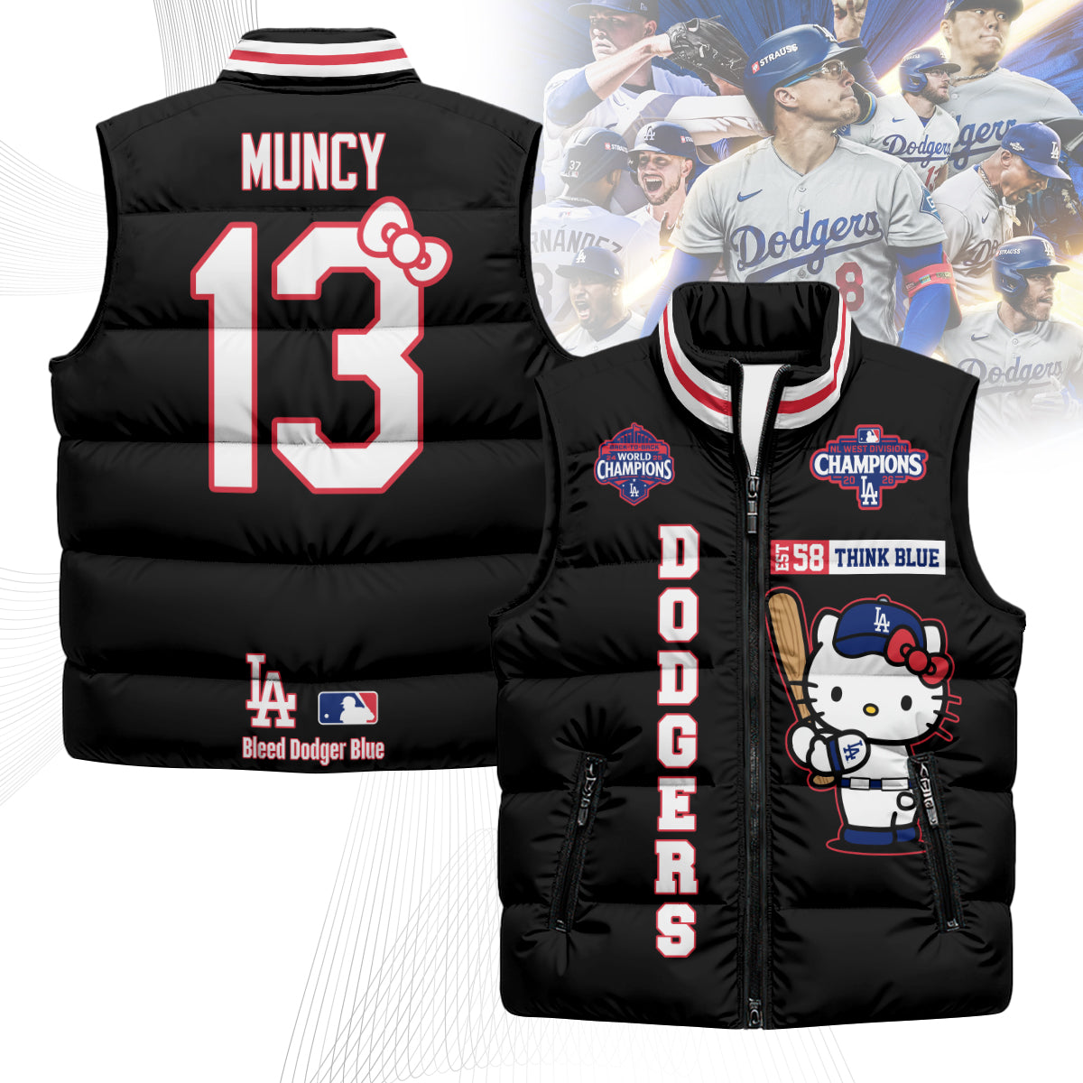 LAD x Meow KT Puffer Vest - Printed