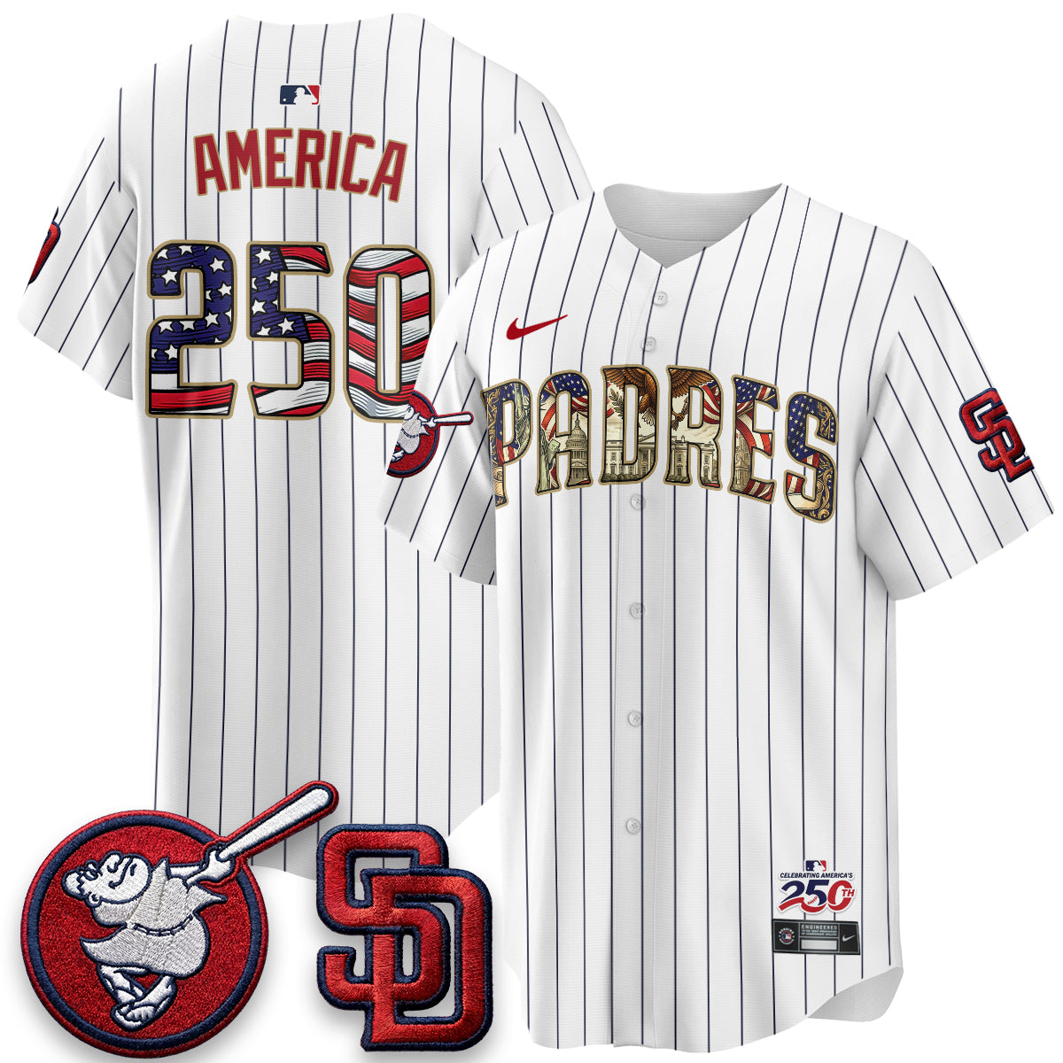 San Diego Padres 2026 Independence Day USA Vapor Limited Jersey - Stitched