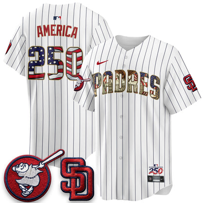 San Diego Padres 2026 Independence Day USA Vapor Limited Jersey - Stitched