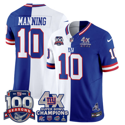 New York Giants 4X SBowl Split Edition Vapor Jersey - Stitched