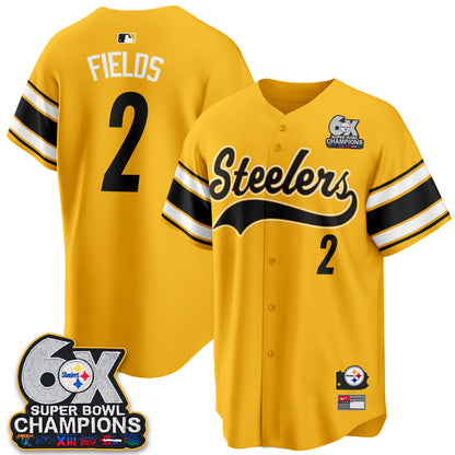Pittsburgh Steelers 6X Champs Throwback Baseball Vapor Jersey - Stitched