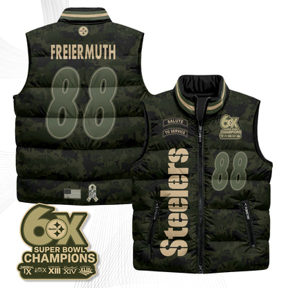 Pittsburgh Steelers 2026 Salute to Service Puffer Vest - Printed