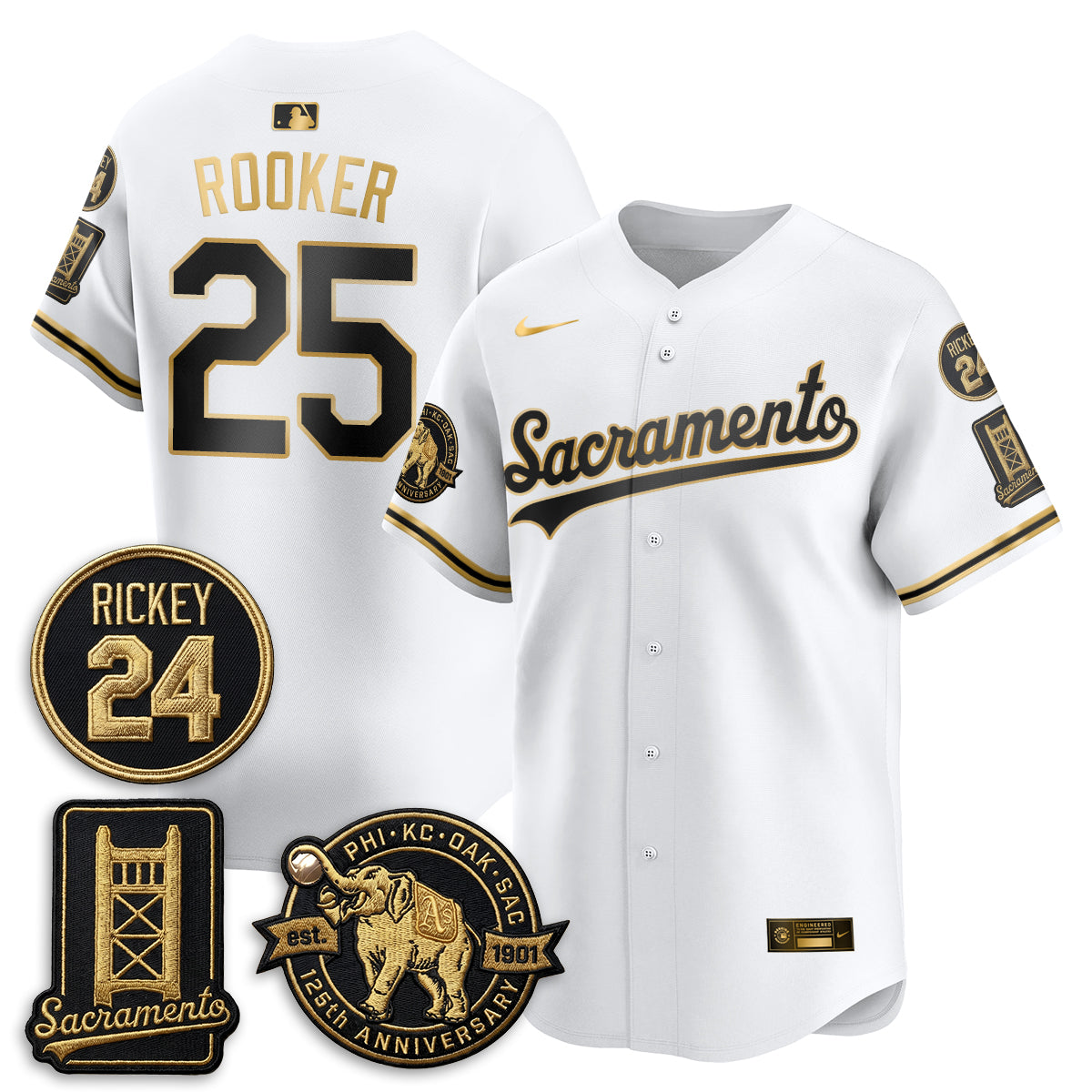 OAK 2026 Alternate Sacramento 125 Years Limited Vapor Gold Edition Jersey - All Stitched