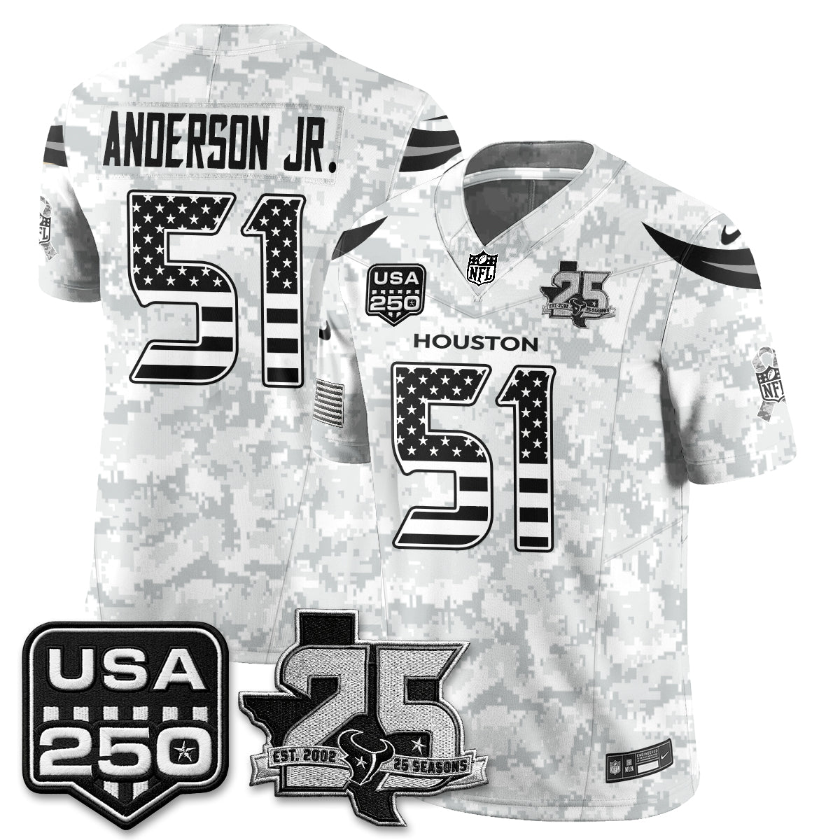 HOU 2026 Salute to Service Edition Vapor Jersey - Stitched