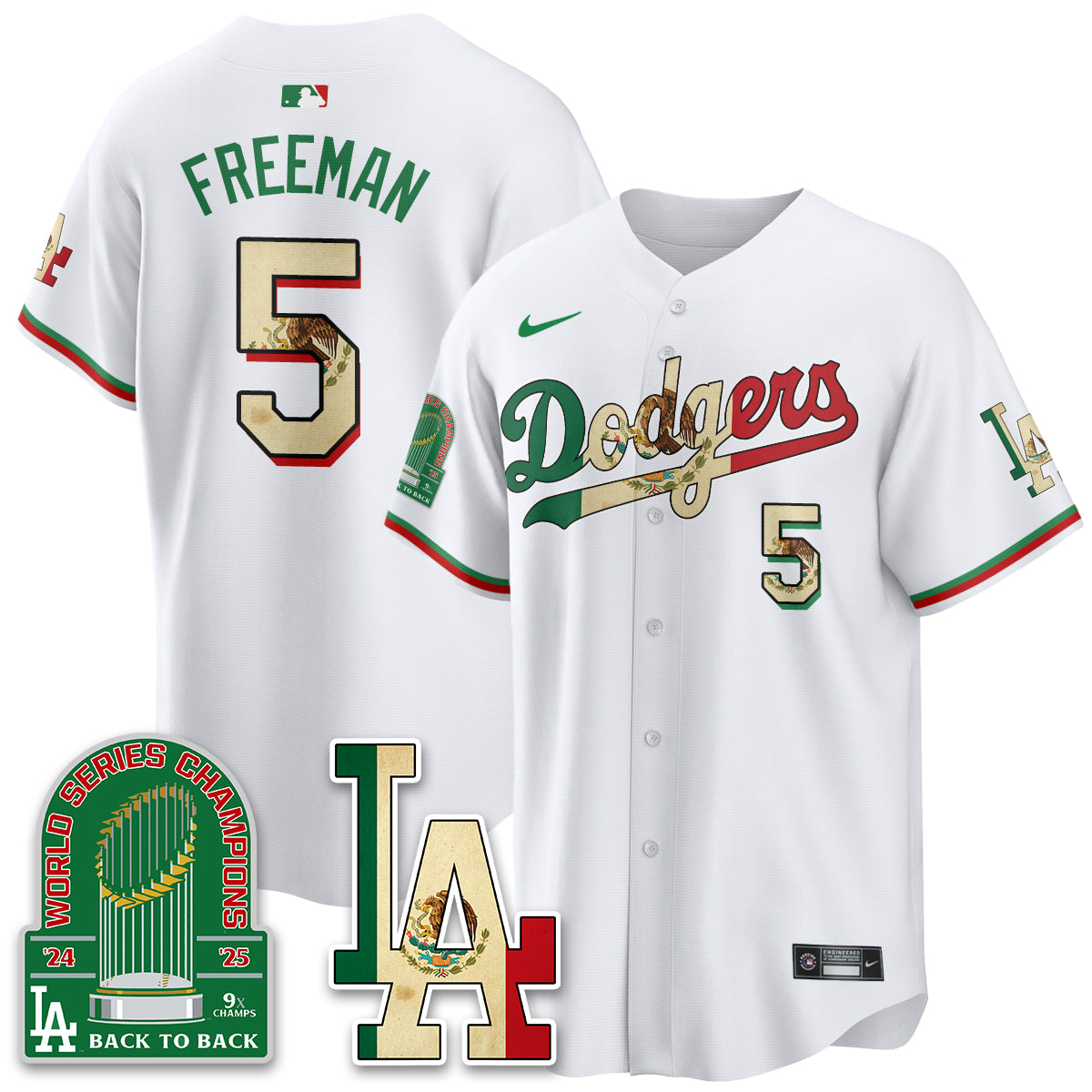 Los Angeles Dodgers Mexico Style Vapor Jersey- Stitched
