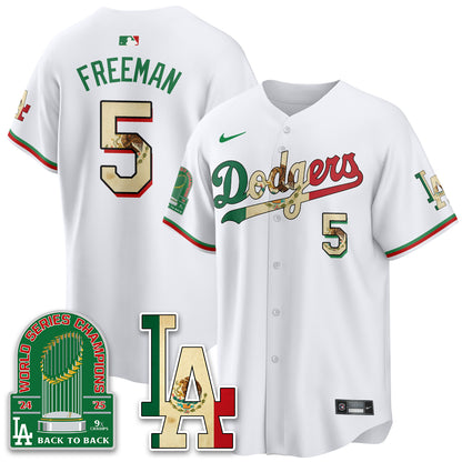 Los Angeles Dodgers Mexico Style Vapor Jersey- Stitched