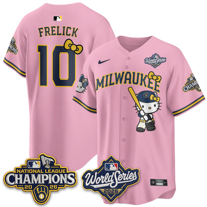 Milwaukee Brewers 2026 NL Champions x Meow KT Vapor Jersey - Stitched