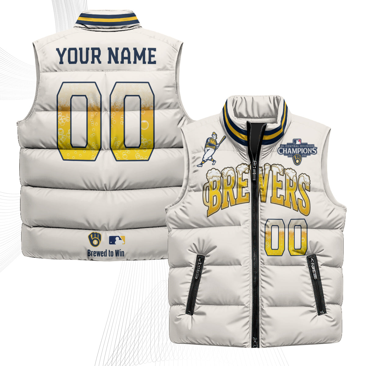 MIL 2026 NL Division Champs Custom Puffer Vest - Printed