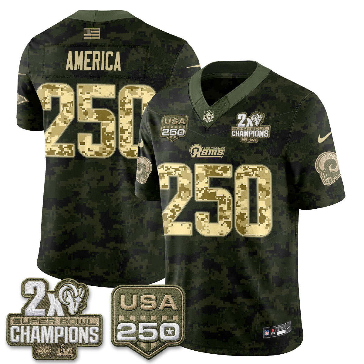 LAR 2026 Salute To Service Vapor Jersey - All Stitched