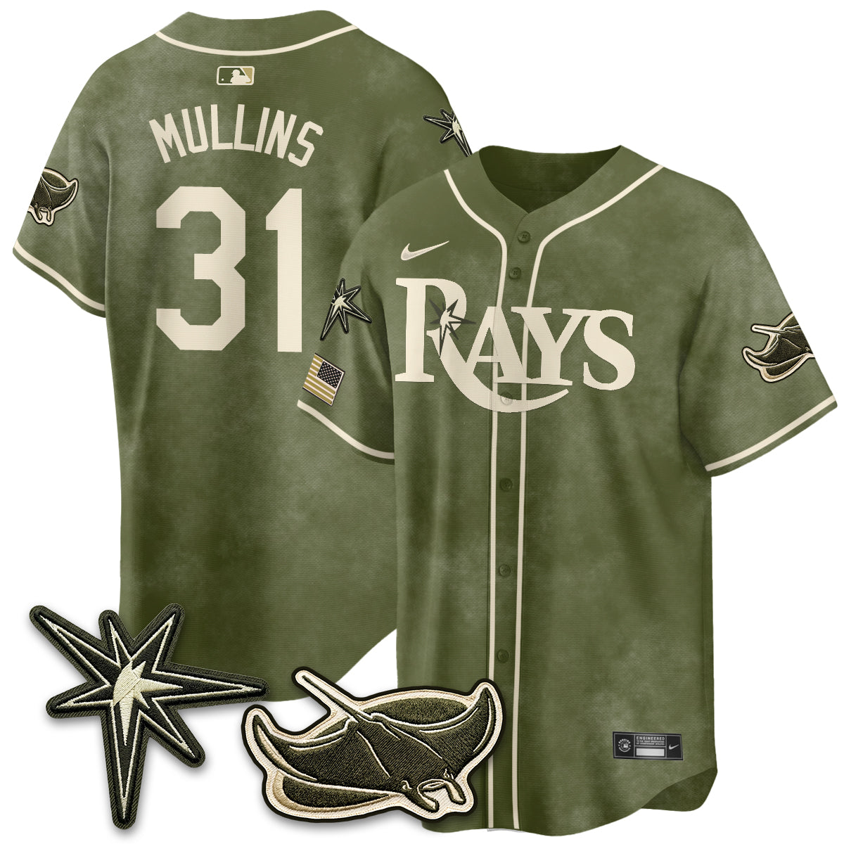 TB New Era Olive 2026 Armed Forces Day Jersey - All Stitched