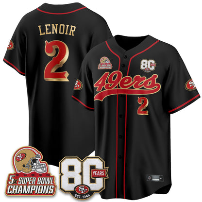 SF 80 Years & 5X Champs Vapor Baseball Jersey - Stitched