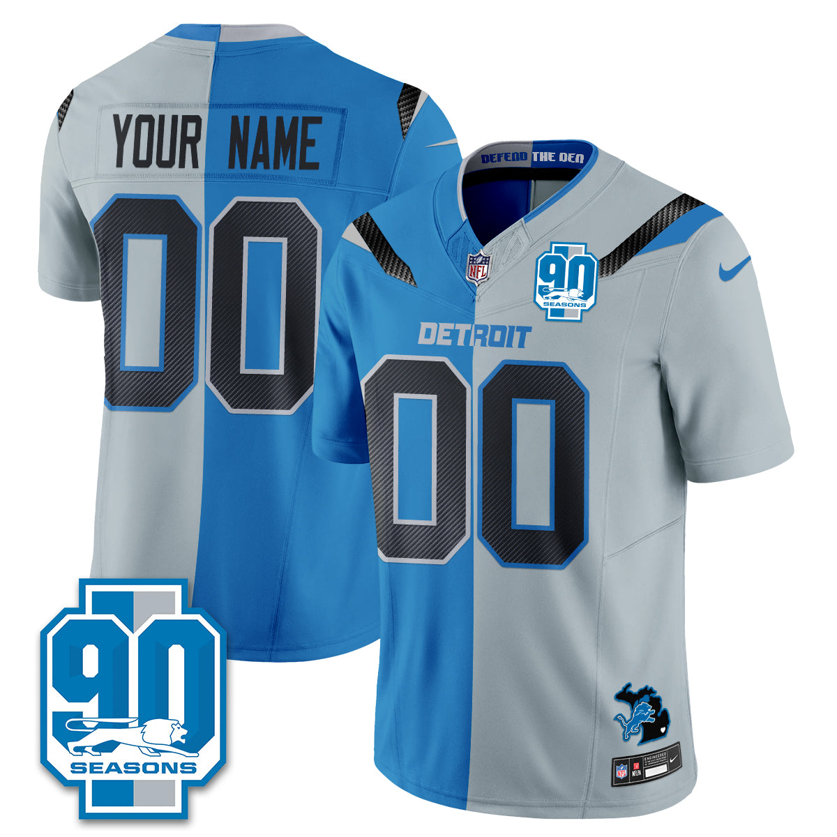 Detroit Lions Rivalries Split Edition Vapor Custom Jersey - Stitched