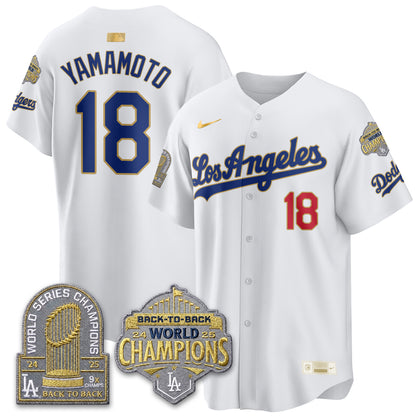 LAD Gold Collection Limited Gold Jersey - 9x & B2B Champs - All Stitched