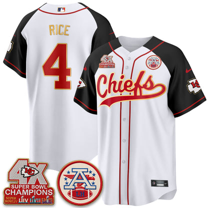 KC 4X Champs Gold Trim Edition Vapor Baseball Jersey - Stitched