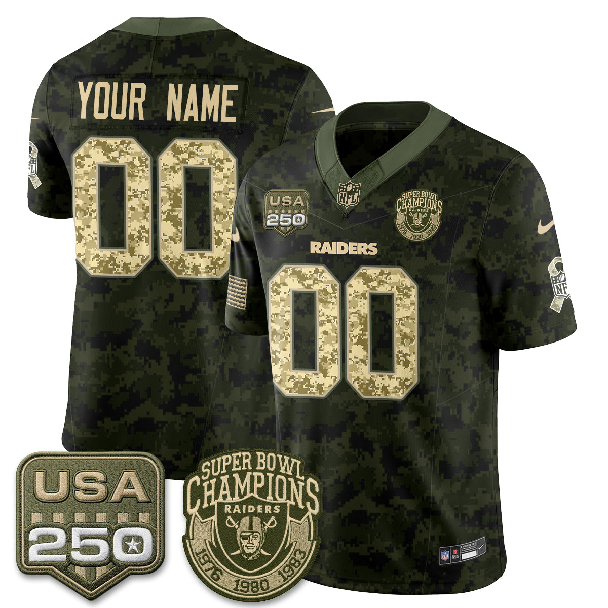 Las Vegas Raiders 2026 Salute to Service Edition Vapor Custom Jersey - Stitched