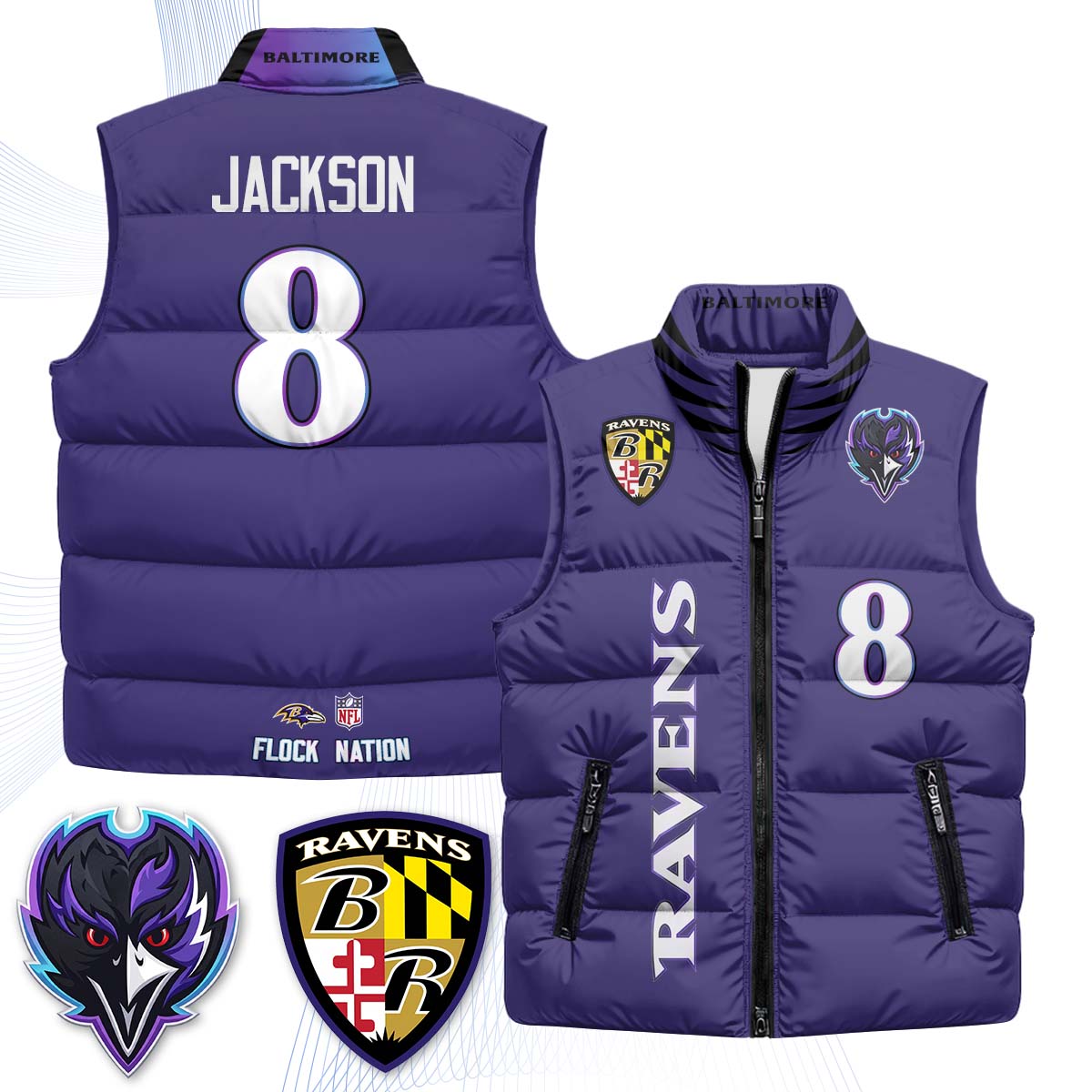 BAL "The Flock" Puffer Vest - Printed (V2)